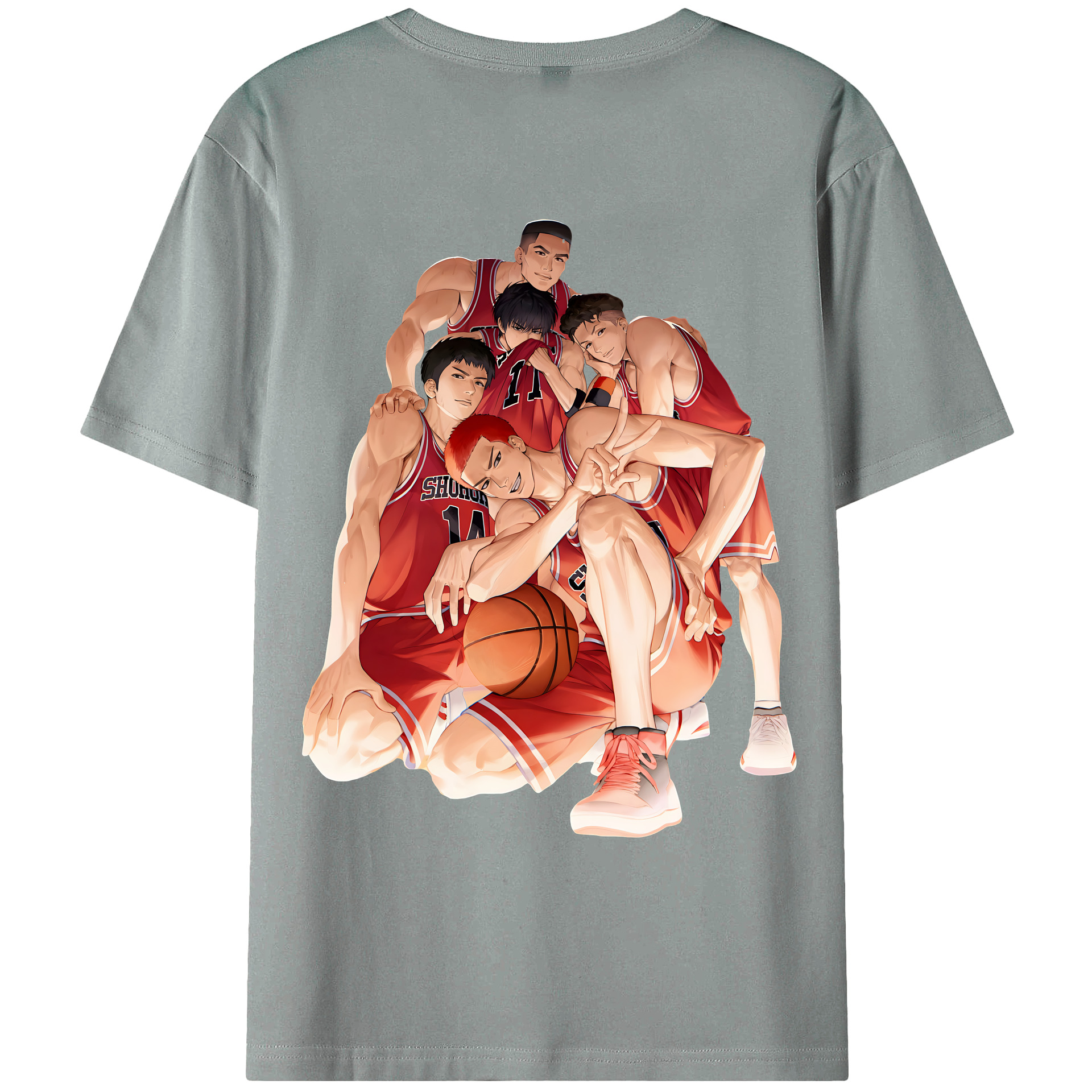 （画像用） SLAM DUNK／スラムダンク 綿100％ メンズ半袖Tシャツ（バックプリント） 通気性